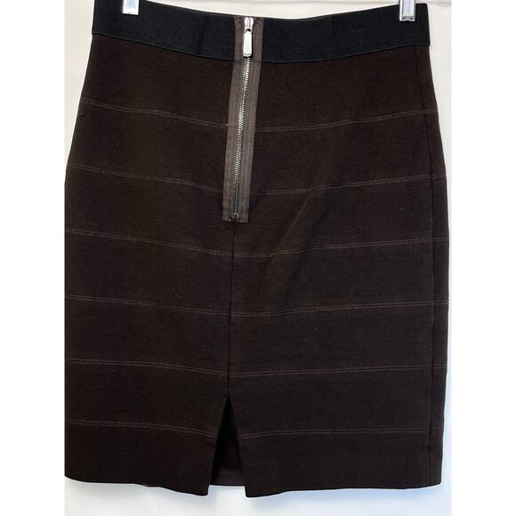 W by Worth Women's Brown Knit Pencil Skirt Size 6 Zip Back - Picture 2 of 7